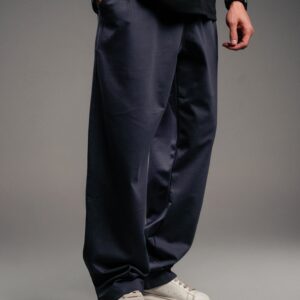 بنطلون رجالي واسع كاجوال باللون الكحلي الداكن (Wide Leg) – ستريت وير عصري للاستخدام اليومي